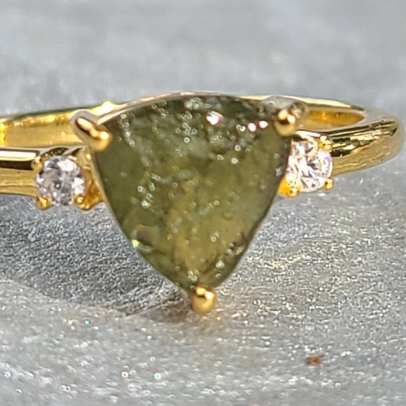 Moldavite ring size 8-Moldavite jewelry - Picture 6 of 9